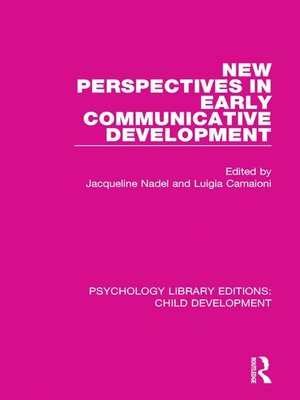cover image of New Perspectives in Early Communicative Development